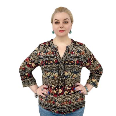 China Anti-pilling Plus Size Blouses For Women Long Sleeve Shirt Office Work Shirts Tops for sale