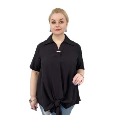 China Leisure Anti-pilling Custom Lapel Shirts Top Loose Sleeve Long Plus Size Shirt For Women for sale