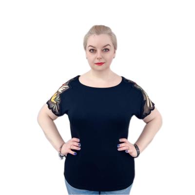 China Wholesale Anti-pilling Plus Size Summer Flower T-shirts Women Casual Tops for sale