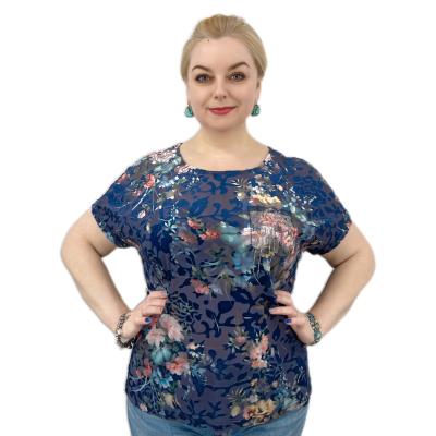 China Anti-pilling high quality cotton plus size loose printing short sleeve t-shirt for women for sale