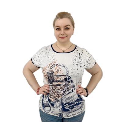 China Hot sale custom printing anti-pilling t-shirt plus size printed top for women for sale