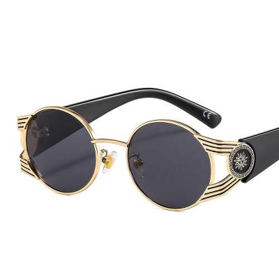 China Roundframe Laser Decorative Colorful Sun Glasses Fashion Metal Sunglass Punk Sun Glasses Sun Glasses For Men And Women Vintage Retro for sale