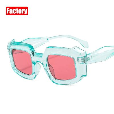 China Thick Rectangle Sunglasses Colored Candy Color Square Sun Glasses Unisex Rectangle Sun Glasses For Girl for sale