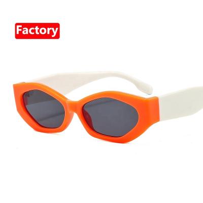 China Orange rectangle sunglasses wholesale unisex logo sunglasses custom made small rectangle sunglasses with UV protector for sale