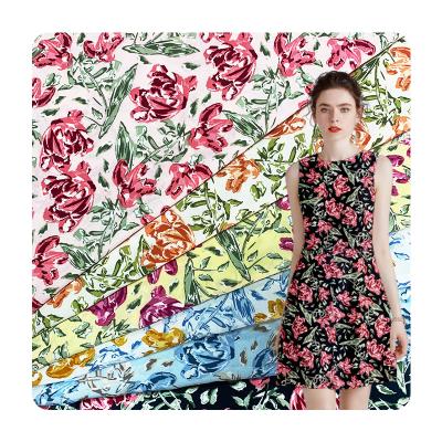 China 100d+40d Polyester Shrink-Resistant Spandex Fabric Four Way Elastic Factory Printed Four Way Elastic Dress Fabric for sale