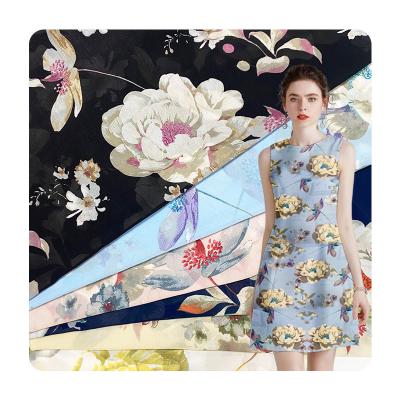 China Autumn Floral Print Soft Chiffon Fabric Shrink-Resistant Chiffon Fabric Print Chiffon Pearl Polyester Shrink-Resistant Fabric For Women Drape Dress for sale