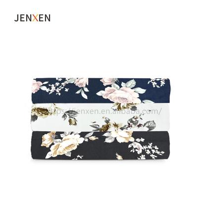 China New Product Light 80gsm 100% Polyester Shrink-Resistant Fabrics For Apparel Stretching Designer Fabric Floral Custom Stretch Fabric For Dress for sale