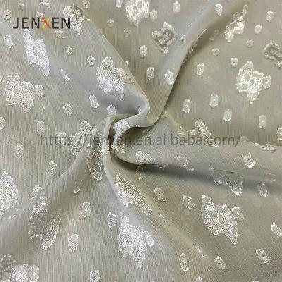 China New Jacquard Printing Anti-Static Chiffon Dress Small Bear Jacquard Fabric 100% Polyester for sale