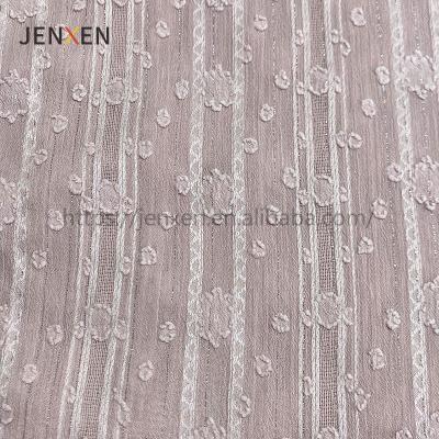 China New Polyester Chiffon Jacquard Hot Sale 100% Silver Silk Double Anti-static Dress Fabric Round Jacquard Fabric for sale