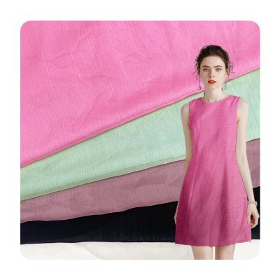 China Chinese Hot Selling Women's Solid Color Shrink-Resistant Soft Breathable Polyester Chiffon Fabric Dyeing Process Apply To Women's Dress for sale