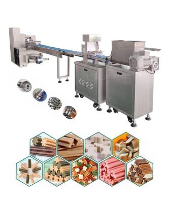 China Steamed Product Rolls Protein Bar Extruder Machine Extruder And Wrapping Pillow Packing Machine Automatic Fruit Stick Horizontal Flow Wrapping Machine for sale