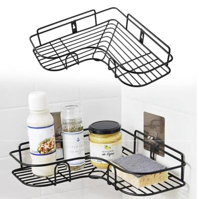 China Sustainable Storage Bathroom Shelves Shower Caddy With Rustproof Stainless Steel Self Adhesive Hook For Toilet Kitchen for sale