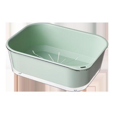 China Multifunctional Freshness Keeping PET Kitchen Drain Basket Steamer Vegetable Fruit Baskets Wash Bowl Colander Kitchen Basket Sieve for sale