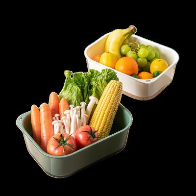 China Multifunctional Freshness Keeping PET Kitchen Drain Basket Steamer Vegetable Fruit Baskets Wash Bowl Colander Kitchen Basket Sieve for sale