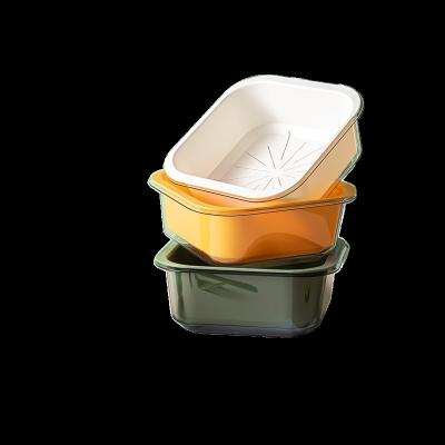 China Multifunctional Freshness Keeping PET Kitchen Drain Basket Steamer Vegetable Fruit Baskets Wash Bowl Colander Kitchen Basket Sieve for sale