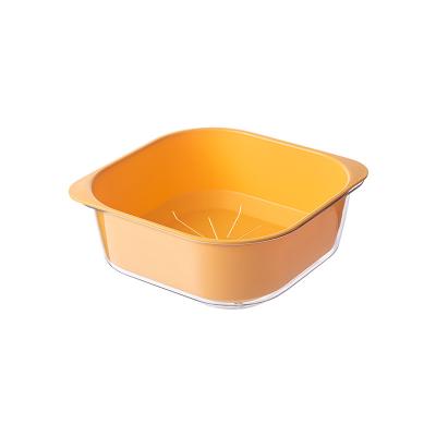 China Universal Plastic Kitchen Viable Colanders Food Storage Box Drain Basket Kitchen Fruit Vegetable Drying Storage Wash Sieve for sale