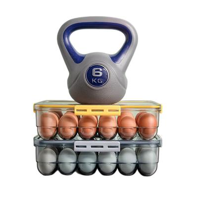 China Crate Crisper Container Plastic Egg Holder Tray Storage Container Plastic Egg Freshness Preservation Egg Kitchen Storage Boxes Organizer for sale