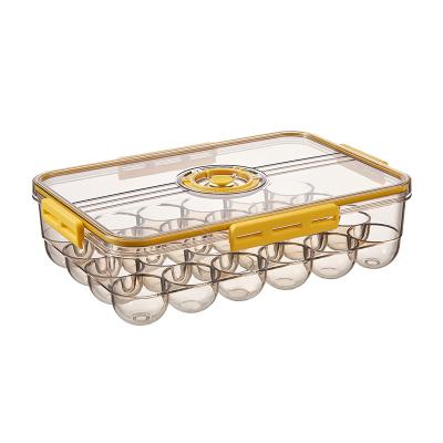 China Freshness Preservation 24 Grid Eggs Keeping 24 Grid Eggs Storage Cool Transparent Stackable Lunch Box Eggs Refrigerator Synchronization Kitchen Airtight Storage for sale