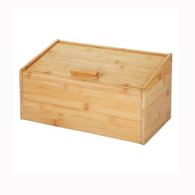 China Bread Bin and Lid with Folding Bamboo Bread Storage Bin and Bread Frame for Kitchen Countertop Storage for sale