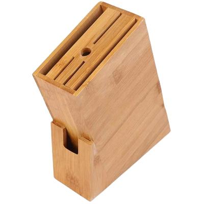 China Viable Bamboo Knife Block Desk Organizer Kitchen Storage Holders Knife Holder Scissors Stand for sale