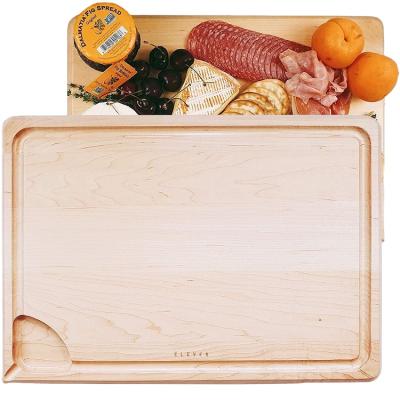 China Disposable Kitchen Good Butcher Kinve Block Bamboo Cutting Board With Fluted Chopper for sale