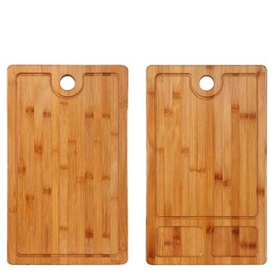 China Juice Trough Bamboo Cutting Board Disposable Hanging Hole Mounted Sturdy Butcher Block Chop [ping wall board for sale