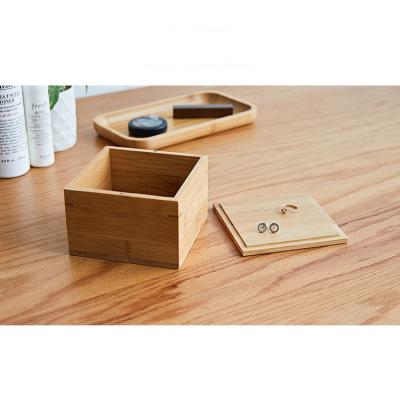 China Multi Function Eco-Friendly Natural Bamboo Trinket Box Jewelry Display Box Jewelry Case With Lid for sale