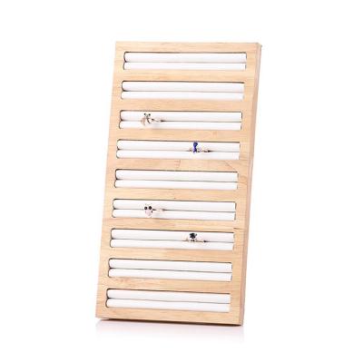 China Eco-friendly Natural Bamboo Multi Function Jewel Rack Jewelry Display Holder Ring Storage Case for sale