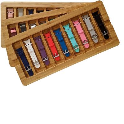 China Viable Stackable Bamboo Jewel Case Storage Tray Watch Band Box Drawer Organizer for sale