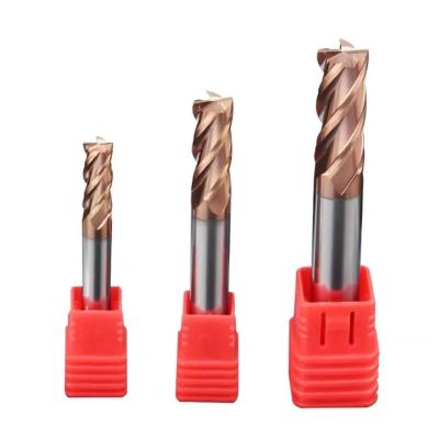 China Hign wear resistance HRC58 2 4 flute soild carbide end mill CNC flat milling cutter for steel for sale