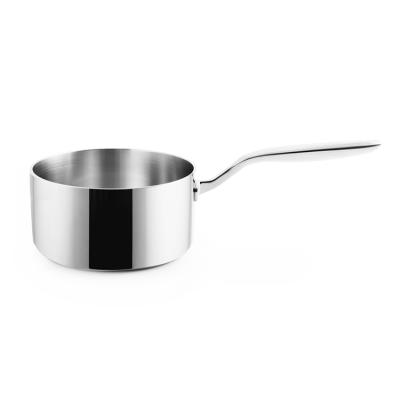 China Germany 18/10 Design 18 Cm Stainless Steel Sauce Pot 2.6 Quart Triple Sustainable Hot Mini Sauce Pot for sale