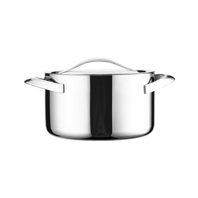 China 2021 sustainable product kitchen casserole hot pot cookware set with lid stainless steel low casserole for sale