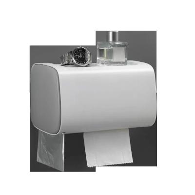 China Durable Minimalist Cylindrical Luxury Wall Mounted Rack Nordic Style White Tissue Box for sale