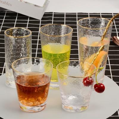 China Modern Wholesale Household High Ball Drinking Glass Tumbler Shot Glasses With Gold Rim for sale