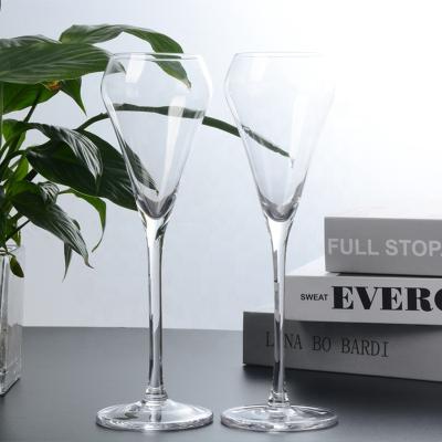 China High Outlet Modern Household Factory Clear Crystal Footed 180ml Champagne Goblet Red Wine Glass Cup for sale