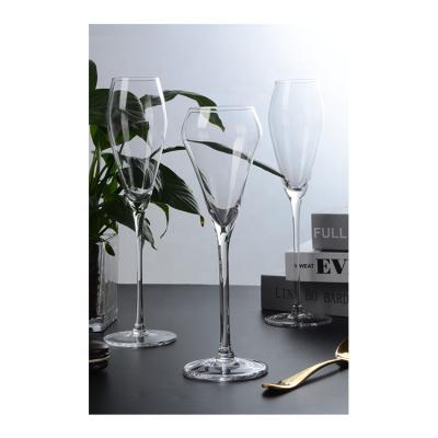 China Modern new product crystal glass bar counter home party lead free long handle red wine champagne glass for sale