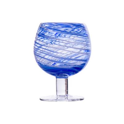 China Contemporary Wholesale Hot Sell Cheap Lead Free Crystal Cup Blue Goblet Wine Glass for sale