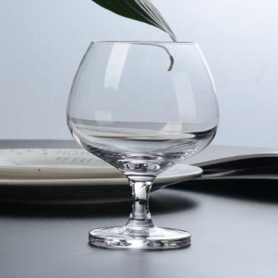 China Contemporary Wholesale Short Crystal Clear Glass Stem Crystal Glass Brandy Flask Glass For Wine Drinking for sale