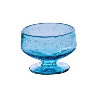 China Contemporary Latest Technology Big Tumbler Water Cup Whiskey Whiskey Brandy Flask Crystal Blue Bored Glass Glass for sale