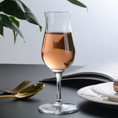 China Modern Wholesale Classic Transparent Tulip Shaped Red Wine Goblet Juice Champagne Beer Drinking Glass Cup for sale