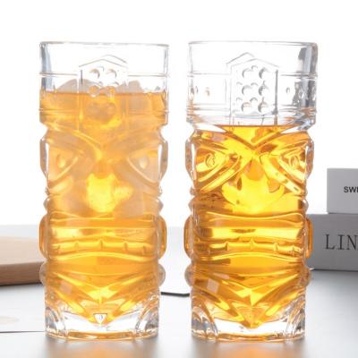 China Wholesale custom modern logo 400ml juice beer whiskey mug tiki cocktail tumbler mug transparent glass for sale