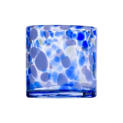 China Home Decoration Factory Price Cylinder Colored Crystal Glass Candle Jar Home Decorative Candle Holder For Home for sale