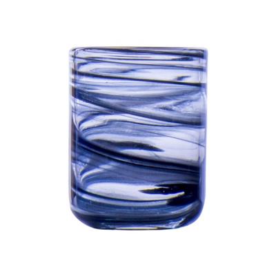 China Empty Glass Cup Home Decor Candle Container Pattern Candle Jars Without Lid for sale