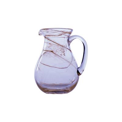 China Art Decor High Quality Crystal Glass Pitcher Water Wine Jug Kettle Drink Pot With Handle for sale