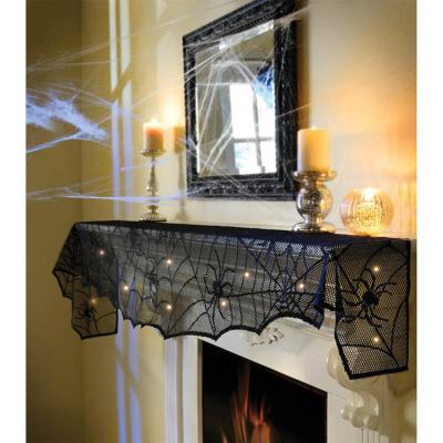 China 100% POLYESTER Halloween Holiday Party Decoration Lit Lace Cloak Scarves LED Cloak Scarves Lace Cloak Scarf Lighted Lace Cloak Scarves for sale