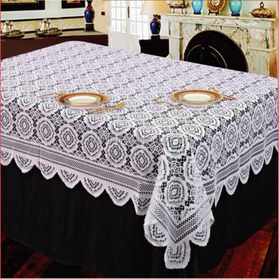 China Cheap square jacquard polyester circle shape tablecloths lace up tablecloth, tablecloth factory China for sale