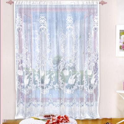 China European White Curtains Living Room White Curtains Translucidus Swan Decoration Style Lace Curtain Width 230 Finished Size 180cm for sale