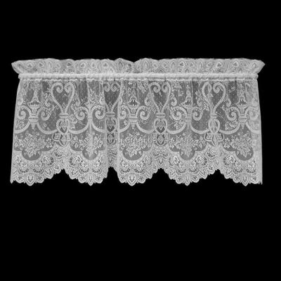 China 100% Fire Retardant Polyester Knitted Lace Valance Curtain For Window High Quality Lace Kitchen Curtain for sale