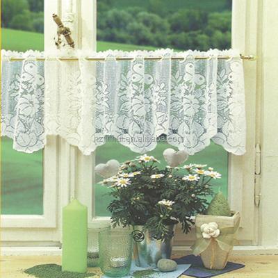 China 100% Polyester Jacquard Butterfly Window Curtain Lace Window Topper And Curtain Drapery for sale