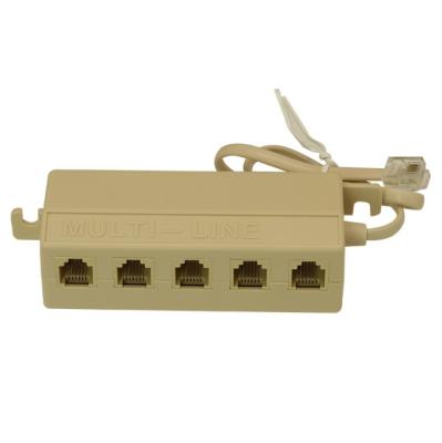 China Custom RJ11 Telephone Accessories RJ11 Male Plug 1 To Female Telephone 5 Splitter for sale